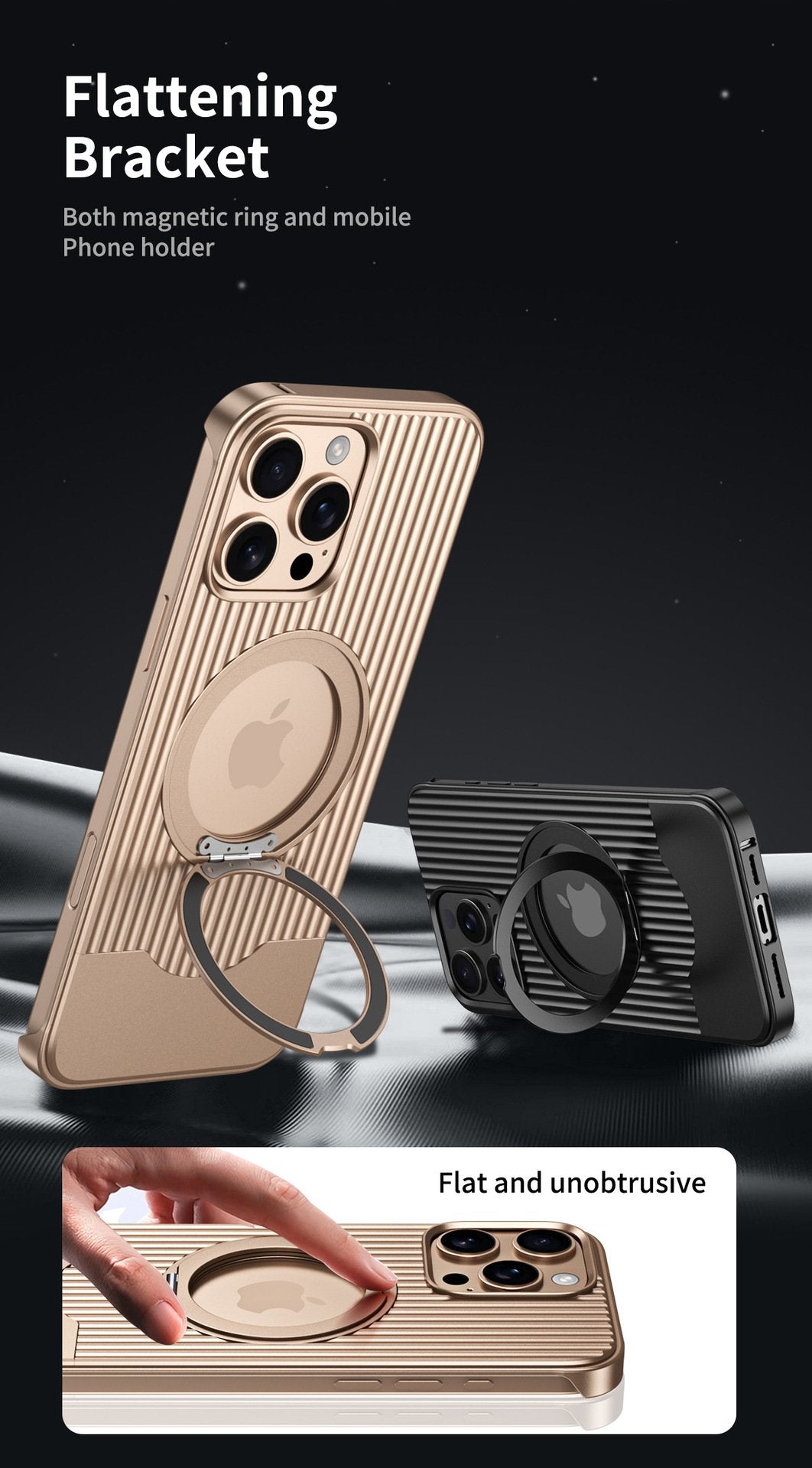 Luggage Retractable Metal Mobile Phone Case With Magnetic Bracket Suitable For iPhone 16 15 Series