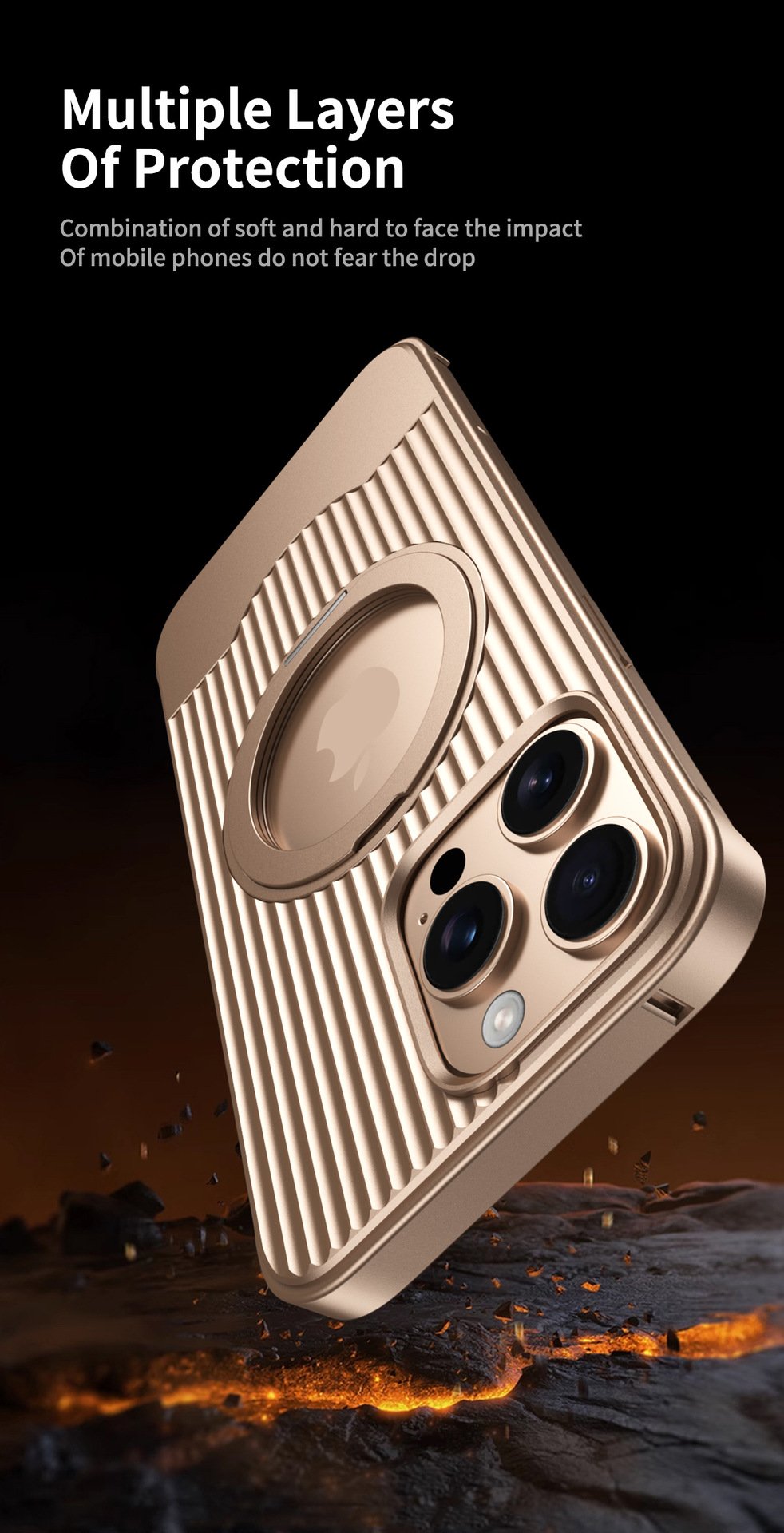 Luggage Retractable Metal Mobile Phone Case With Magnetic Bracket Suitable For iPhone 16 15 Series