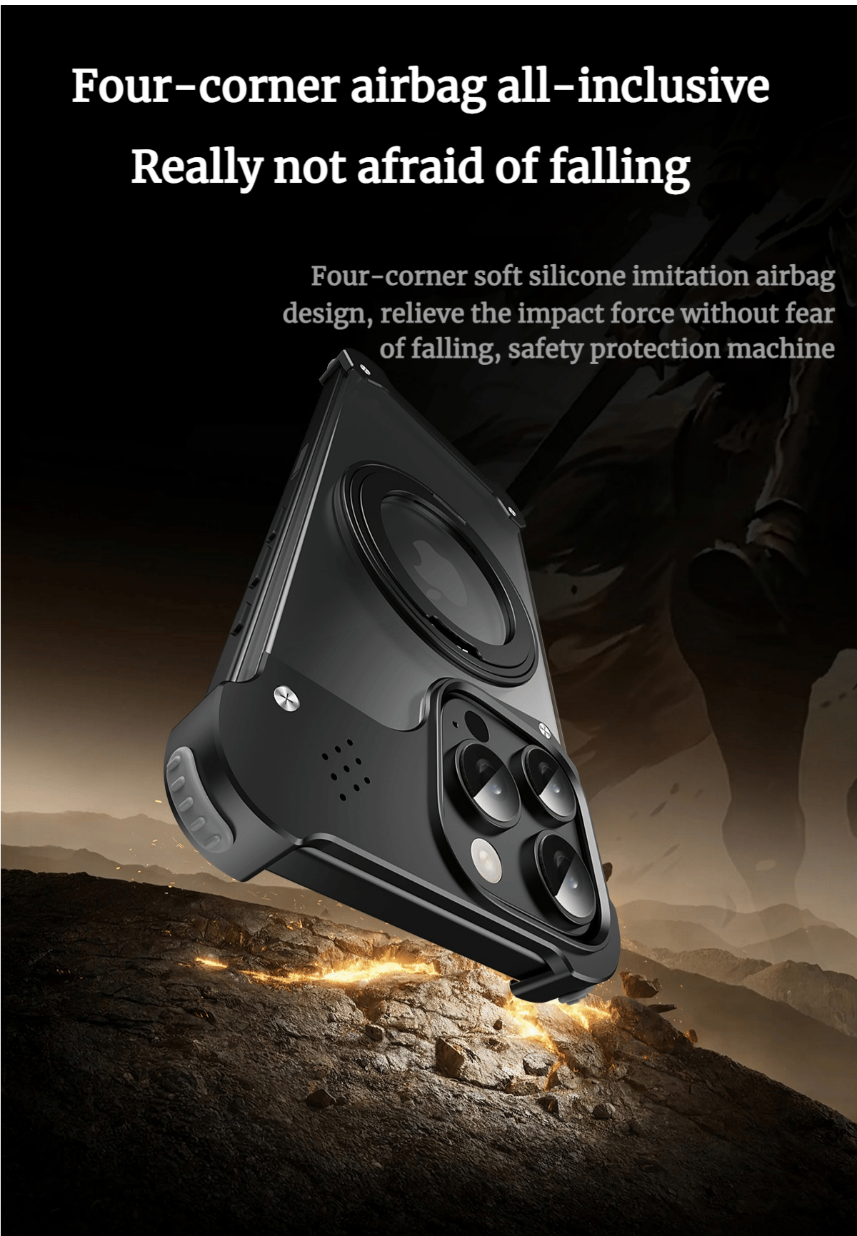 Magnetic Metal 360° Rotating Bracket Case Suitable For iPhone 16/15/14/13 Series