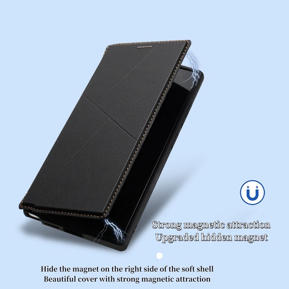 Card slot flip cover strong magnetic leather case for Galaxy S25/S24 series