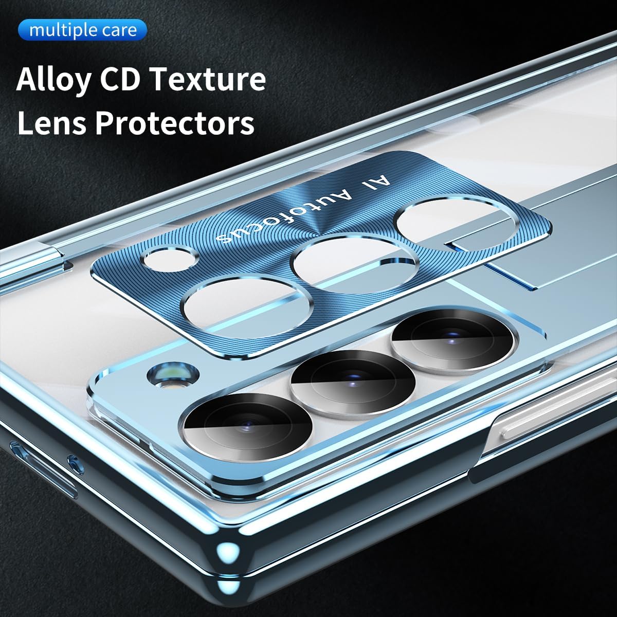 Suitable For Galaxy Z Fold 3/Galaxy Z Fold 4/Galaxy Z Fold 5/Galaxy Z Fold 6 | Transparent Case Phone Case with Pen Holder & Pen