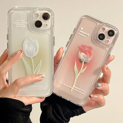 Tulip, Rose Flower Transparent Soft Phone Case