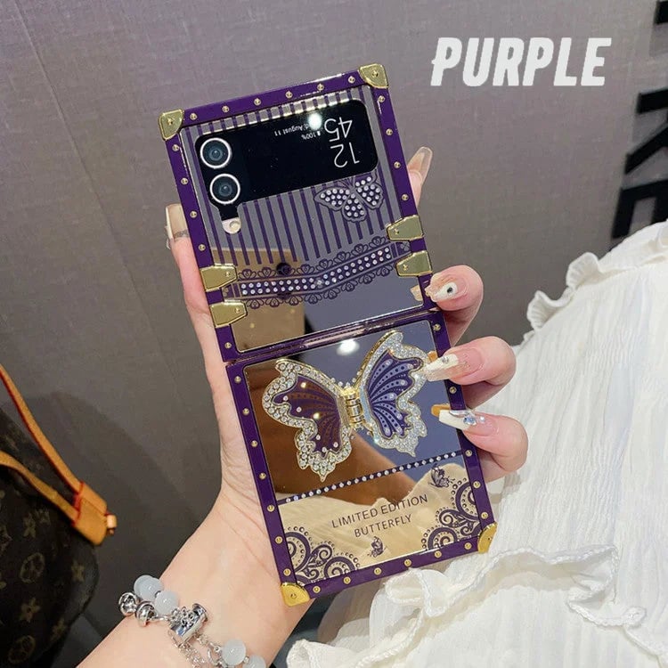 Chic Butterfly Stand Case For Galaxy Z Flip 3/Galaxy Z Flip 4/Galaxy Z Flip 5/Galaxy Z Flip 6 , Lightweight Elegance