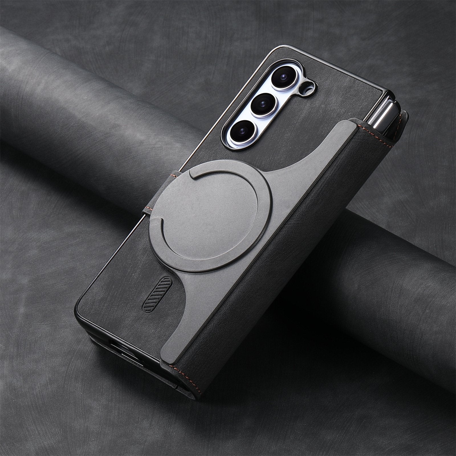 Mobile phone case suitable for Galaxy Z Fold 3/Galaxy Z Fold 4/Galaxy Z Fold 5/Galaxy Z Fold 6, full-cover anti-fall, magnetic separation, card insertion protective cover