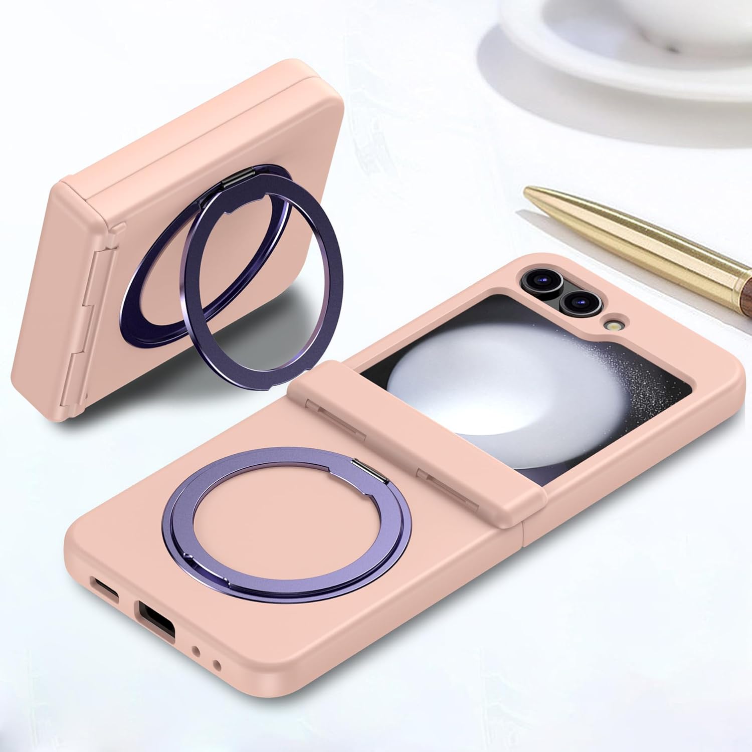 Full Coverage Hinge Shockproof Phone Case For Galaxy Z Flip 3/Galaxy Z Flip 4/Galaxy Z Flip 5/Galaxy Z Flip 6
