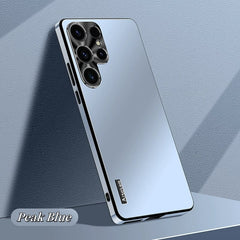 Fashionable Light-sensitive Aurora Metal Lens Soft-edge Mobile Phone Case For Samsung Galaxy S25 S24 S23 S22 S21 Series