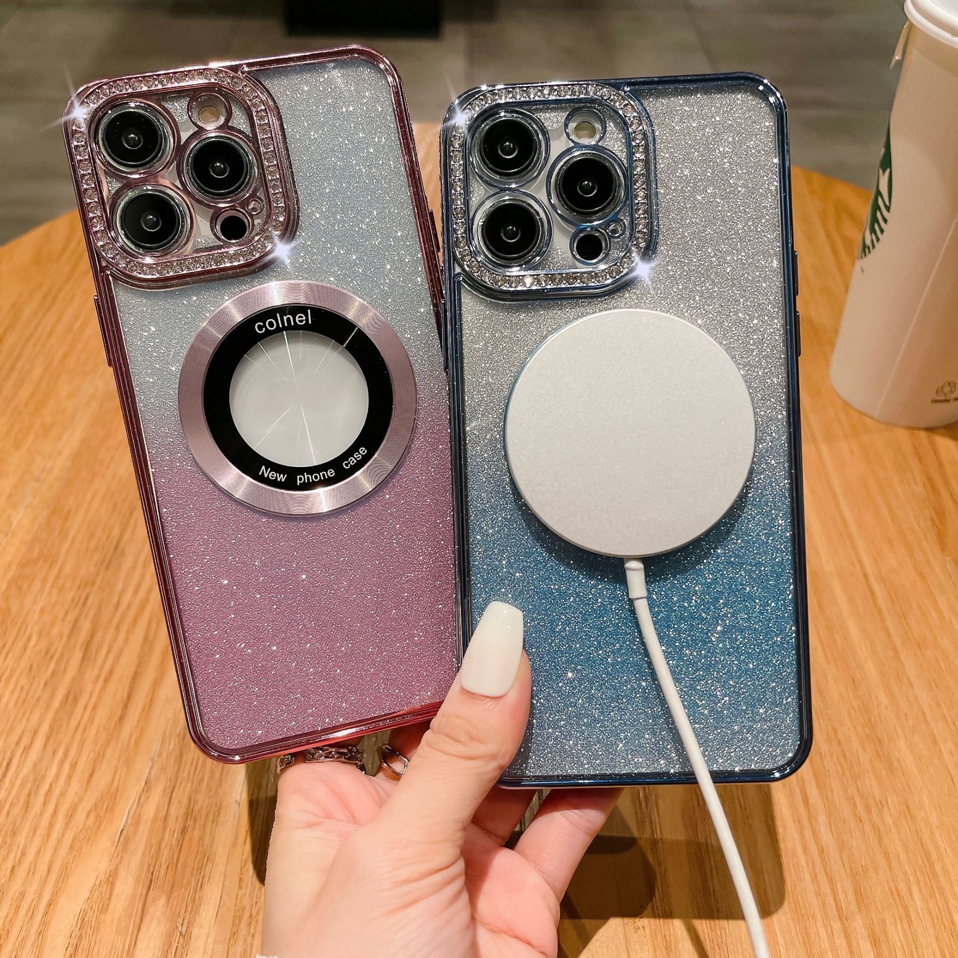 💖 Glitter Diamond Magnetic Ring Holder Case for iPhone ✨