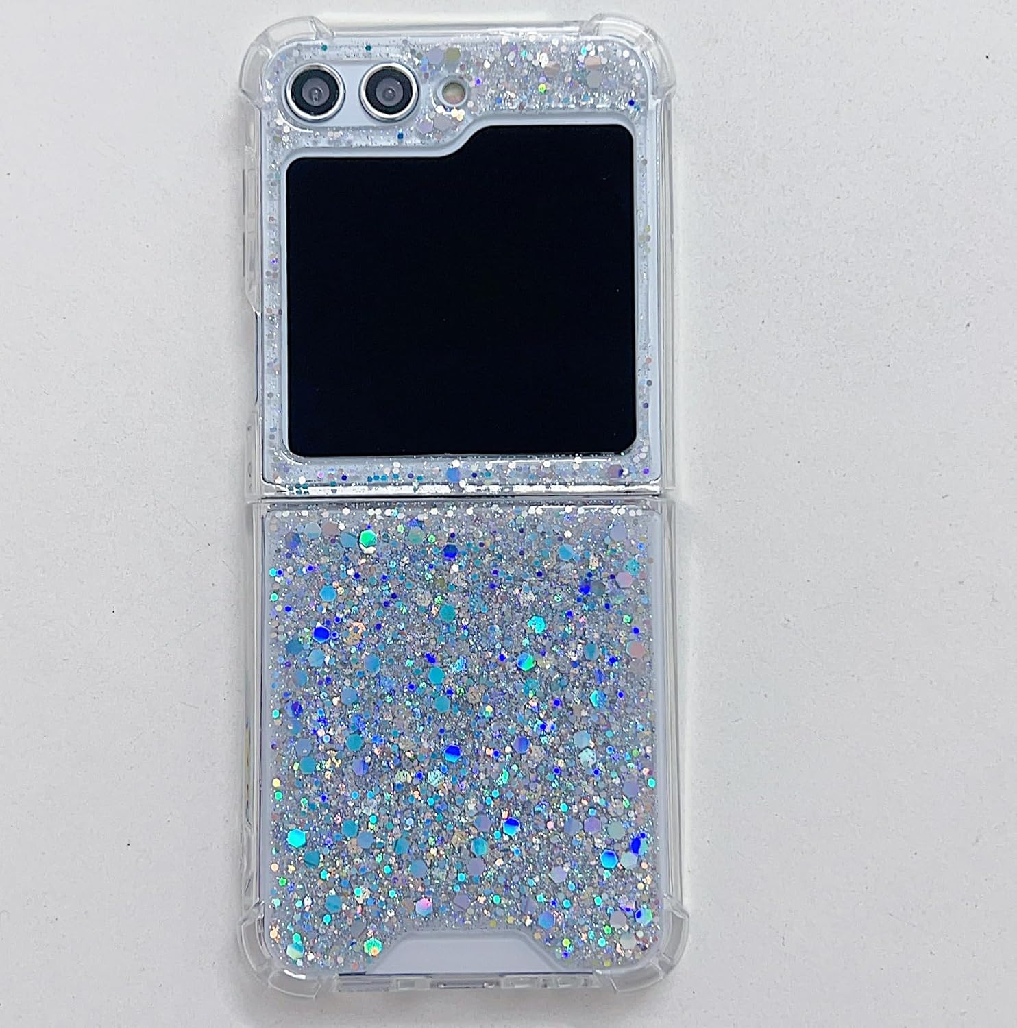 Epoxy glitter beads mobile phone case, suitable for Galaxy Z Flip 3/Galaxy Z Flip 4/Galaxy Z Flip 5/Galaxy Z Flip 6