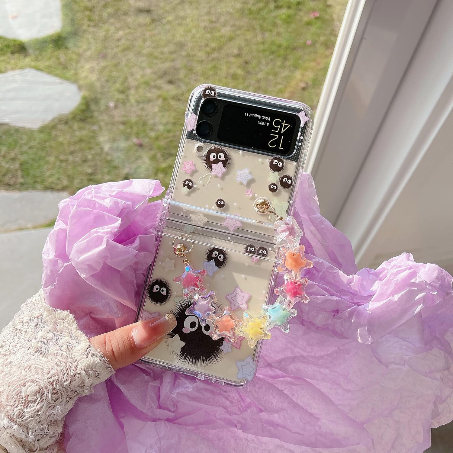 Cute Cartoon Briquettes Phone Case For Galaxy Z Flip 3 / Galaxy Z Flip 4 / Galaxy Z Flip 5 / Galaxy Z Flip 6