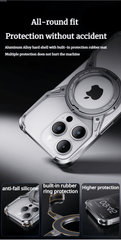 X-shaped Aluminum Alloy Hollow Rotating Magnetic Bracket Case For iPhone 16 Series