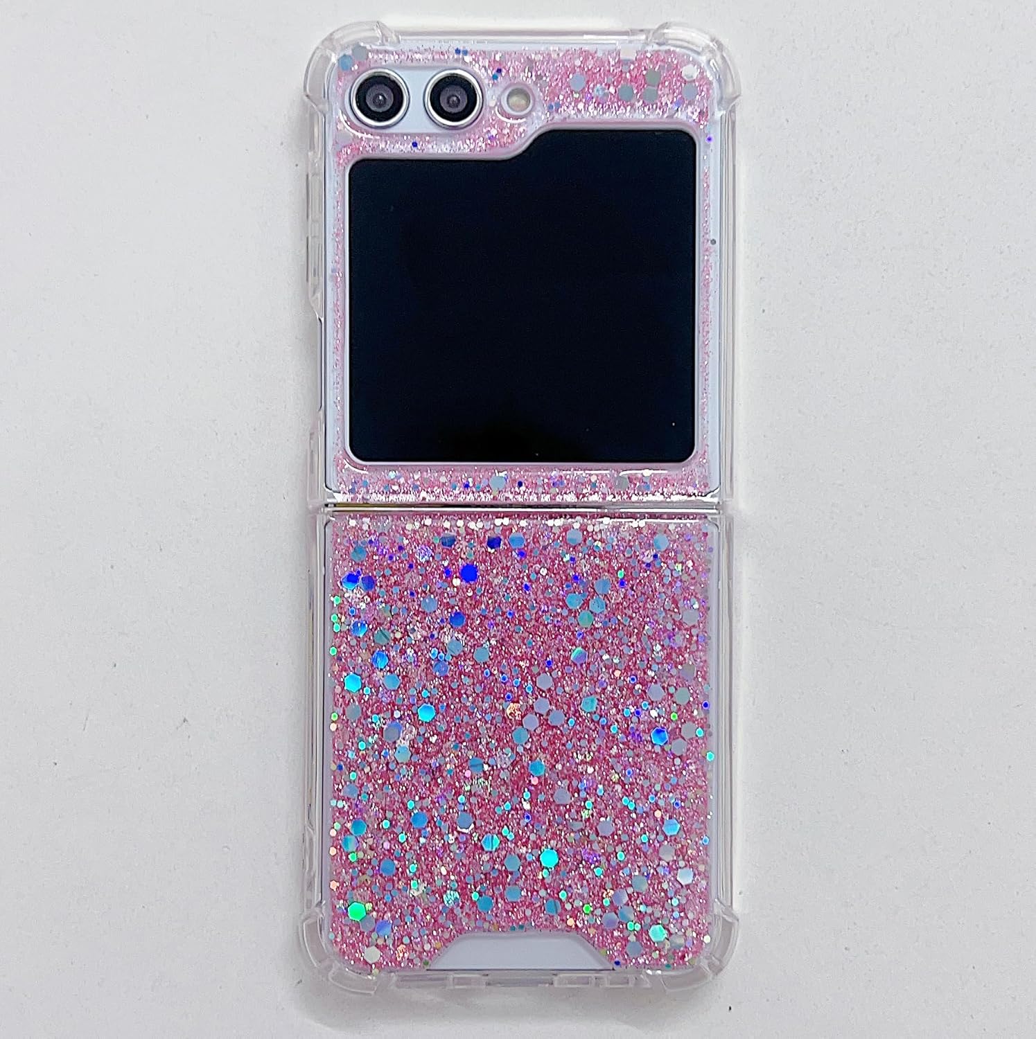 Epoxy glitter beads mobile phone case, suitable for Galaxy Z Flip 3/Galaxy Z Flip 4/Galaxy Z Flip 5/Galaxy Z Flip 6