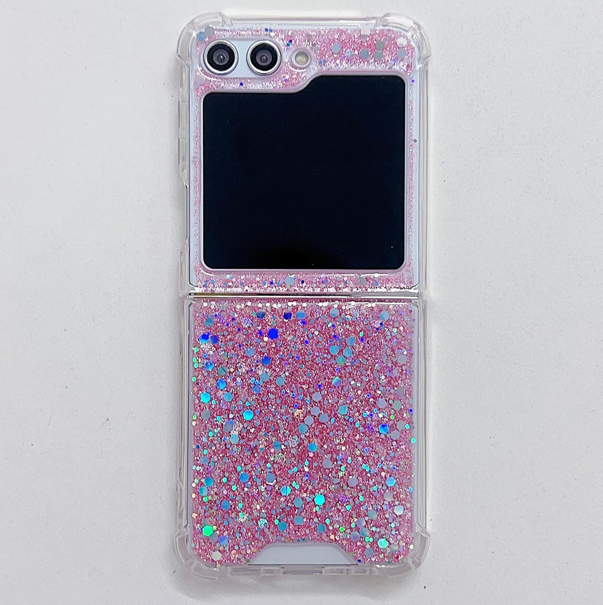 Epoxy glitter beads mobile phone case, suitable for Galaxy Z Flip 3/Galaxy Z Flip 4/Galaxy Z Flip 5/Galaxy Z Flip 6