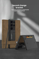 Premium Business Flip Wallet Case For Galaxy S25 S24 S23 Ultra(Only Case)