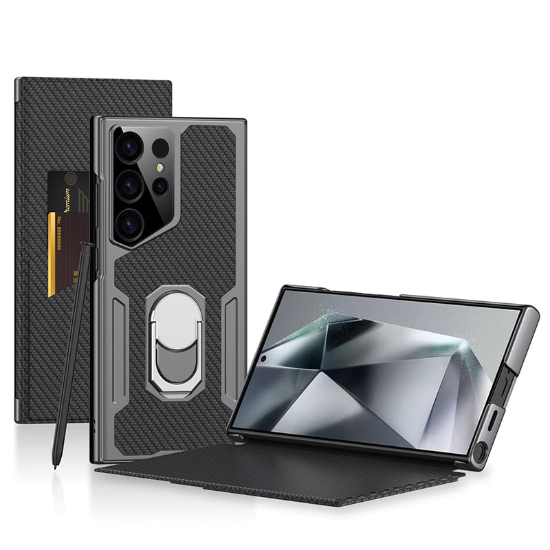 Samsung Galaxy S24 Ultra & Samsung Galaxy S23 Ultra | Stand Flip Leather Case (Only Case)