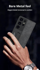 Premium Business Flip Wallet Case For Galaxy S25 S24 S23 Ultra(Only Case)