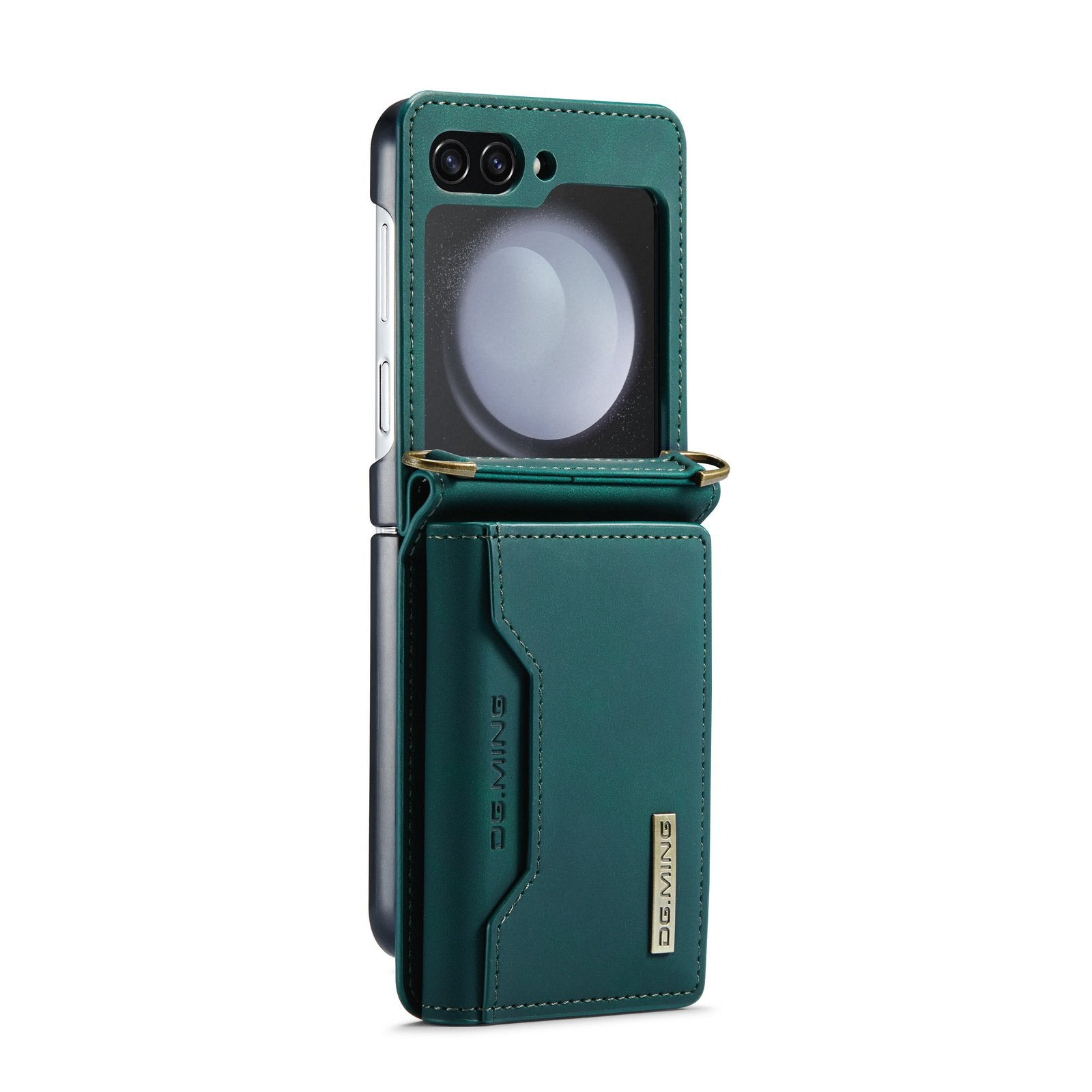 Wallet Case for Galaxy Z Flip 3/Galaxy Z Flip 4/Galaxy Z Flip 5/Galaxy Z Flip 6, Matte Leather, Protective Case with Card Slot Wallet and Shoulder Strap