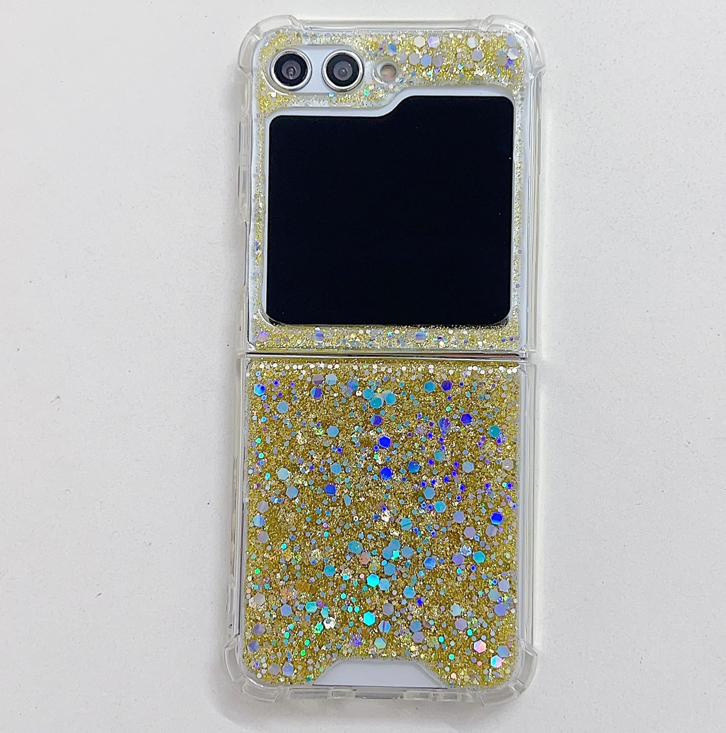 Epoxy glitter beads mobile phone case, suitable for Galaxy Z Flip 3/Galaxy Z Flip 4/Galaxy Z Flip 5/Galaxy Z Flip 6