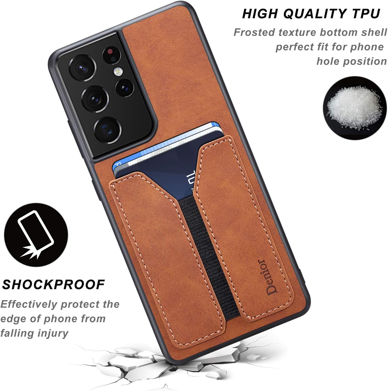 Leather Card Pocket Wallet Phone Case for Samsung Galaxy S20/S21/S22/S23/S24 Series