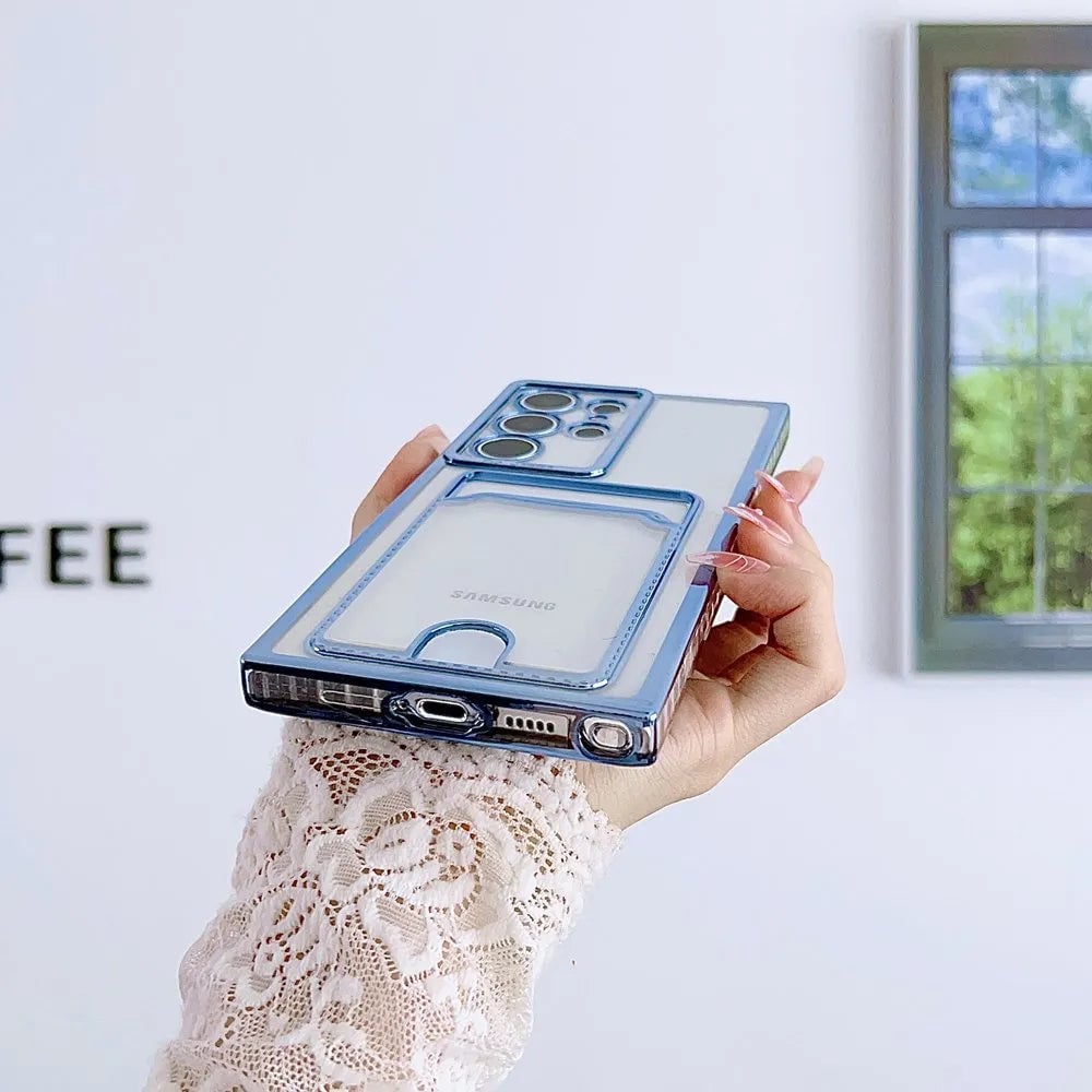 📱💳Transparent Card Holder Phone Case for Galaxy S24/S23/S22/S21 Series