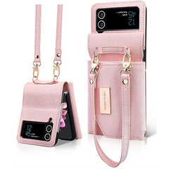 Cross pattern wallet case for Galaxy Z Flip 3/Galaxy Z Flip 4/Galaxy Z Flip 5/Galaxy Z Flip 6