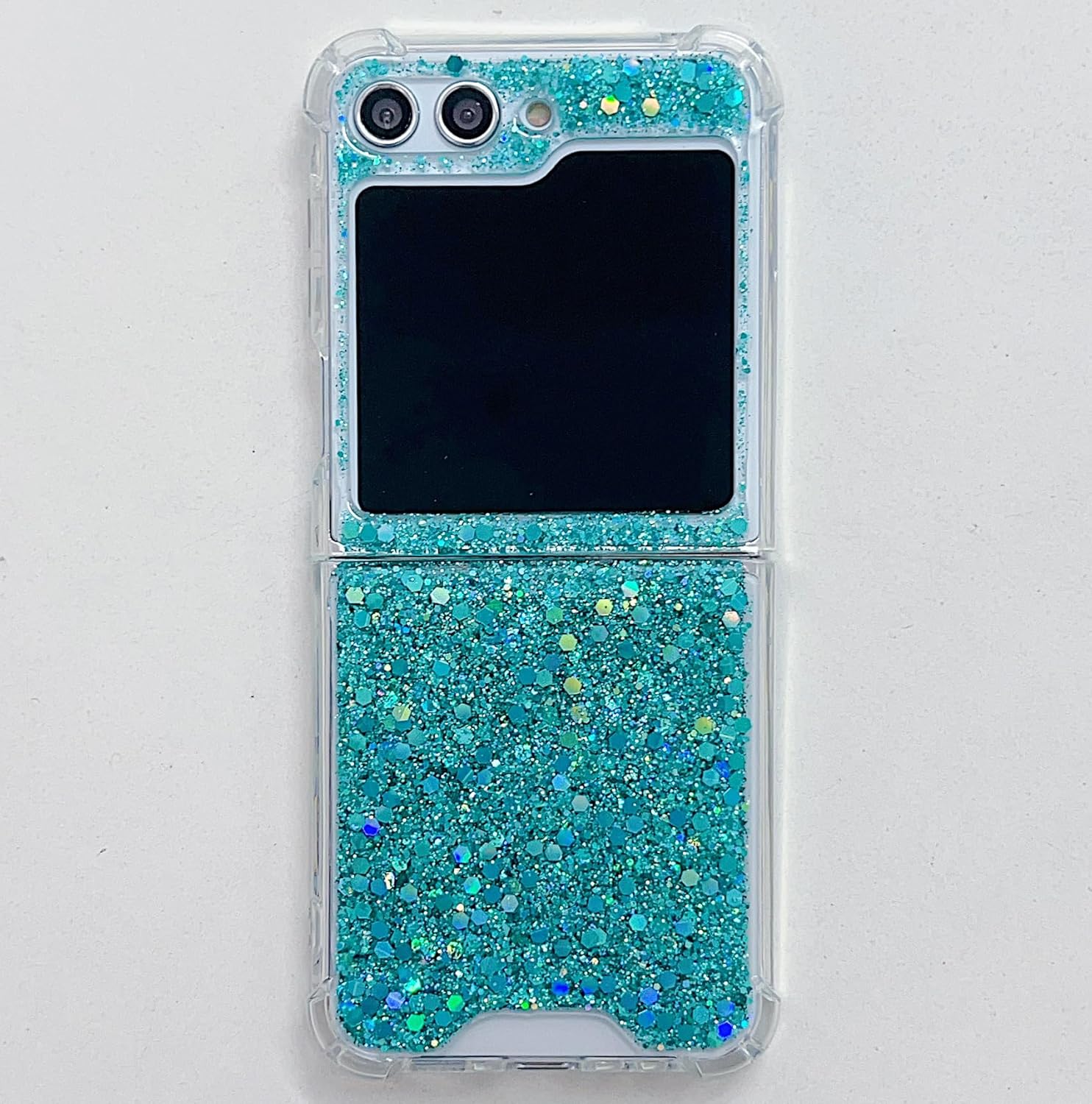 Epoxy glitter beads mobile phone case, suitable for Galaxy Z Flip 3/Galaxy Z Flip 4/Galaxy Z Flip 5/Galaxy Z Flip 6