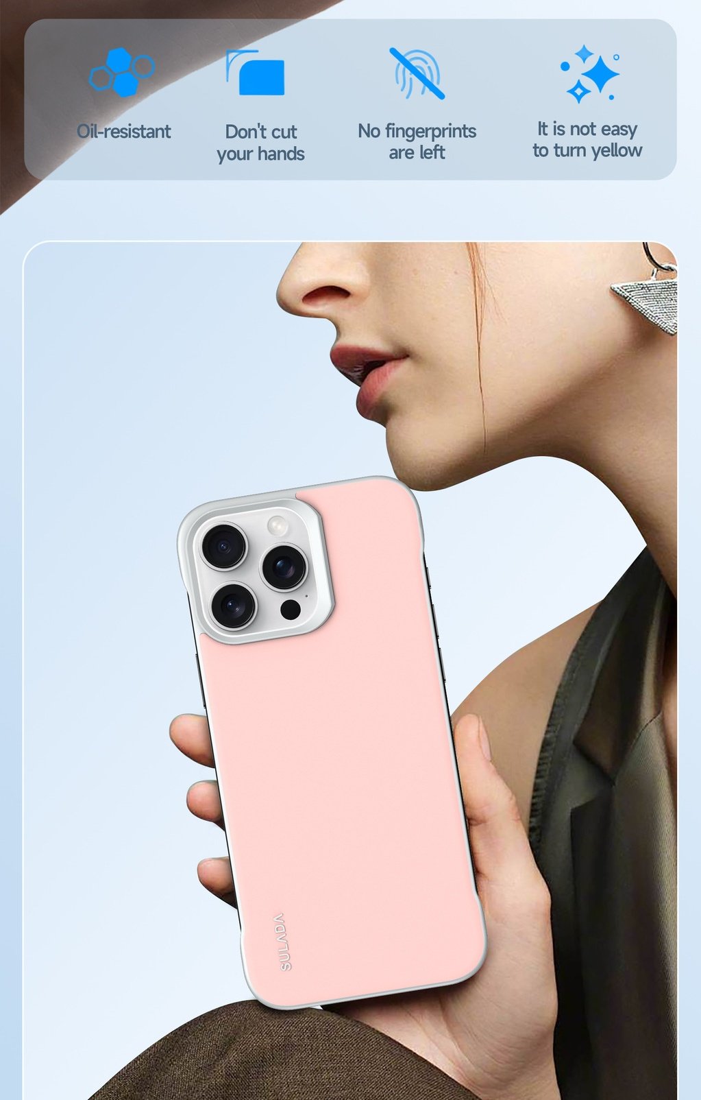 Frameless liquid skin-feeling mobile phone case for Apple 15/16 series
