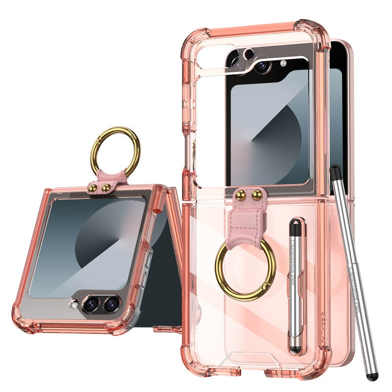 Galaxy Z Flip 5 and Galaxy Flip 6 | Transparent Ring Phone Case(Bring Pen)
