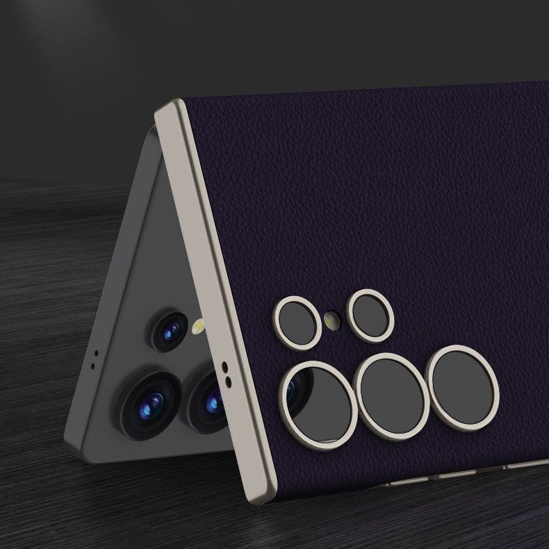 Skin-Feeling Plain Leather Full-Edge Curved Case For Galaxy S25 Ultra, Drop-Proof And Thin Mobile Phone Case(Only Case)