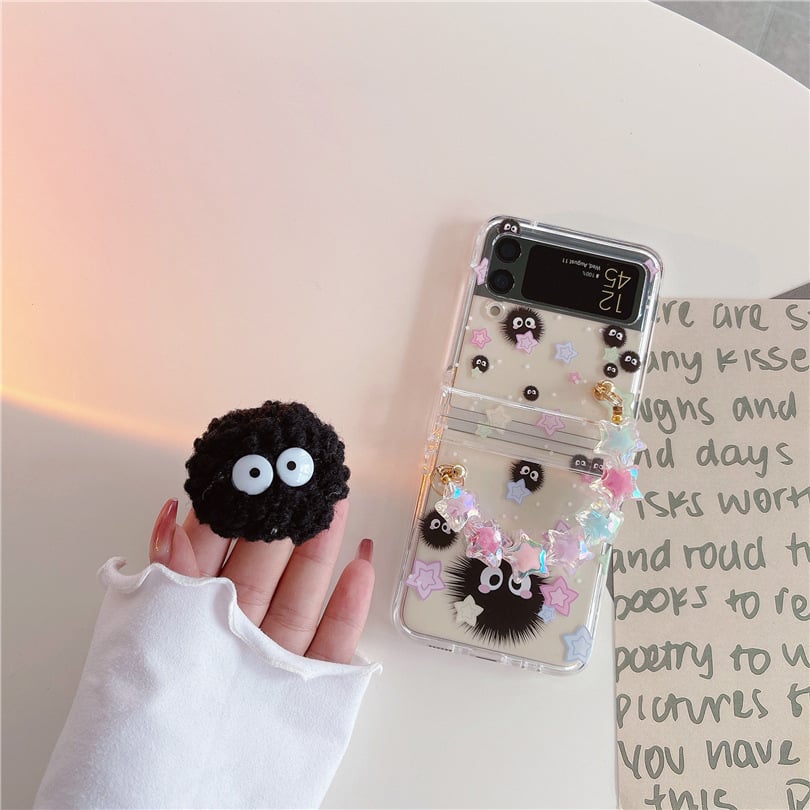 Cute Cartoon Briquettes Phone Case For Galaxy Z Flip 3 / Galaxy Z Flip 4 / Galaxy Z Flip 5 / Galaxy Z Flip 6