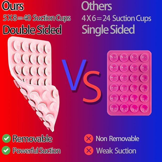 Silicone Suction Cup Phone Case Mount Double Sided for iPhone and Android