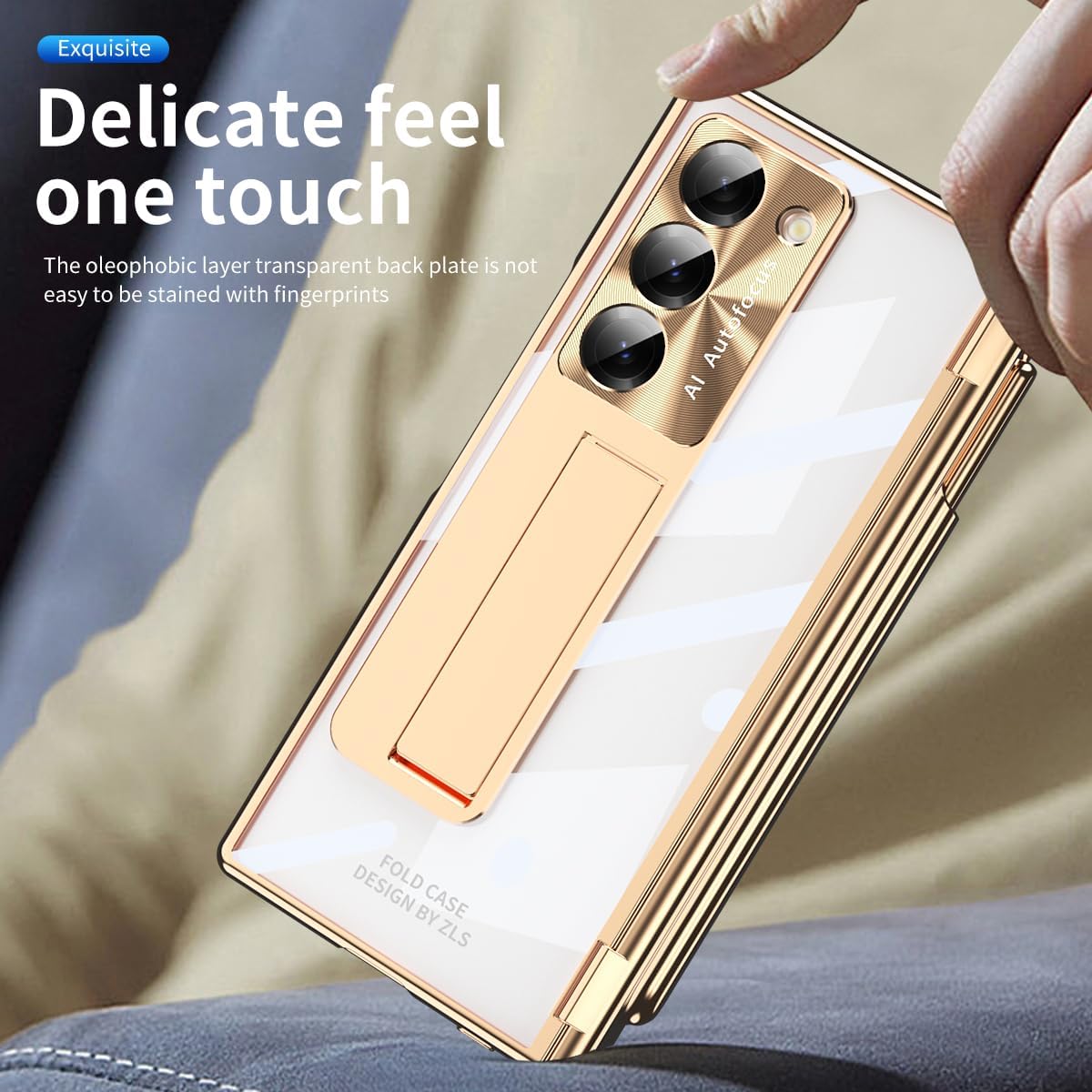 Suitable For Galaxy Z Fold 3/Galaxy Z Fold 4/Galaxy Z Fold 5/Galaxy Z Fold 6 | Transparent Case Phone Case with Pen Holder & Pen