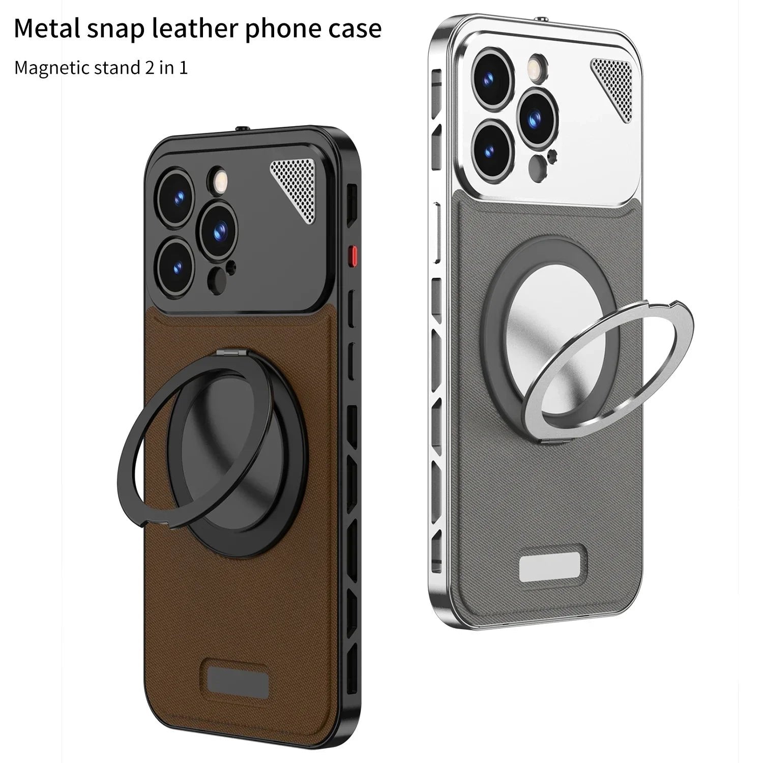 SentimentvalueTM Metal Magnetic Leather Case For iPhone 16/15/14/13 Series