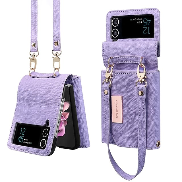 Cross pattern wallet case for Galaxy Z Flip 3/Galaxy Z Flip 4/Galaxy Z Flip 5/Galaxy Z Flip 6