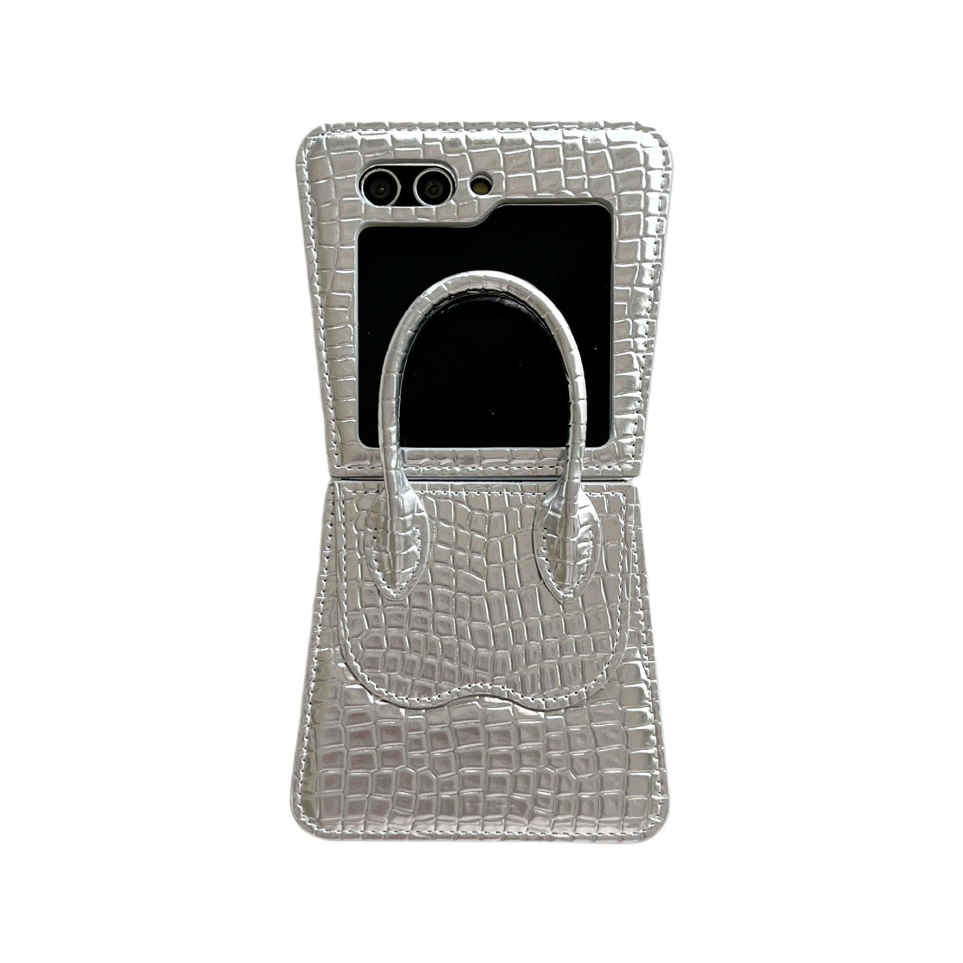 Crocodile pattern handbag style mobile phone case, suitable for Galaxy Z Flip 3/Galaxy Z Flip 4/Galaxy Z Flip 5/Galaxy Z Flip 6