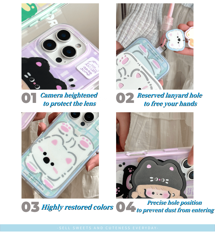 Cute frosted 2-in-1 drop-proof phone case for Apple 16/15/14/13 series
