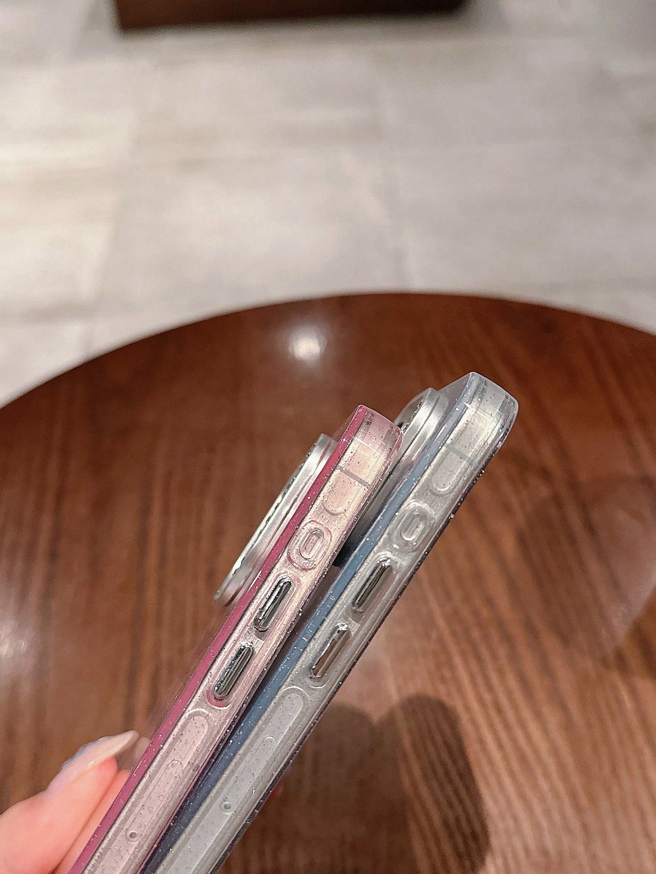 Rhinestone Mirror Frame Foil Texture Protective Case Compatible With iPhone 11/12/13/14/15/16 series