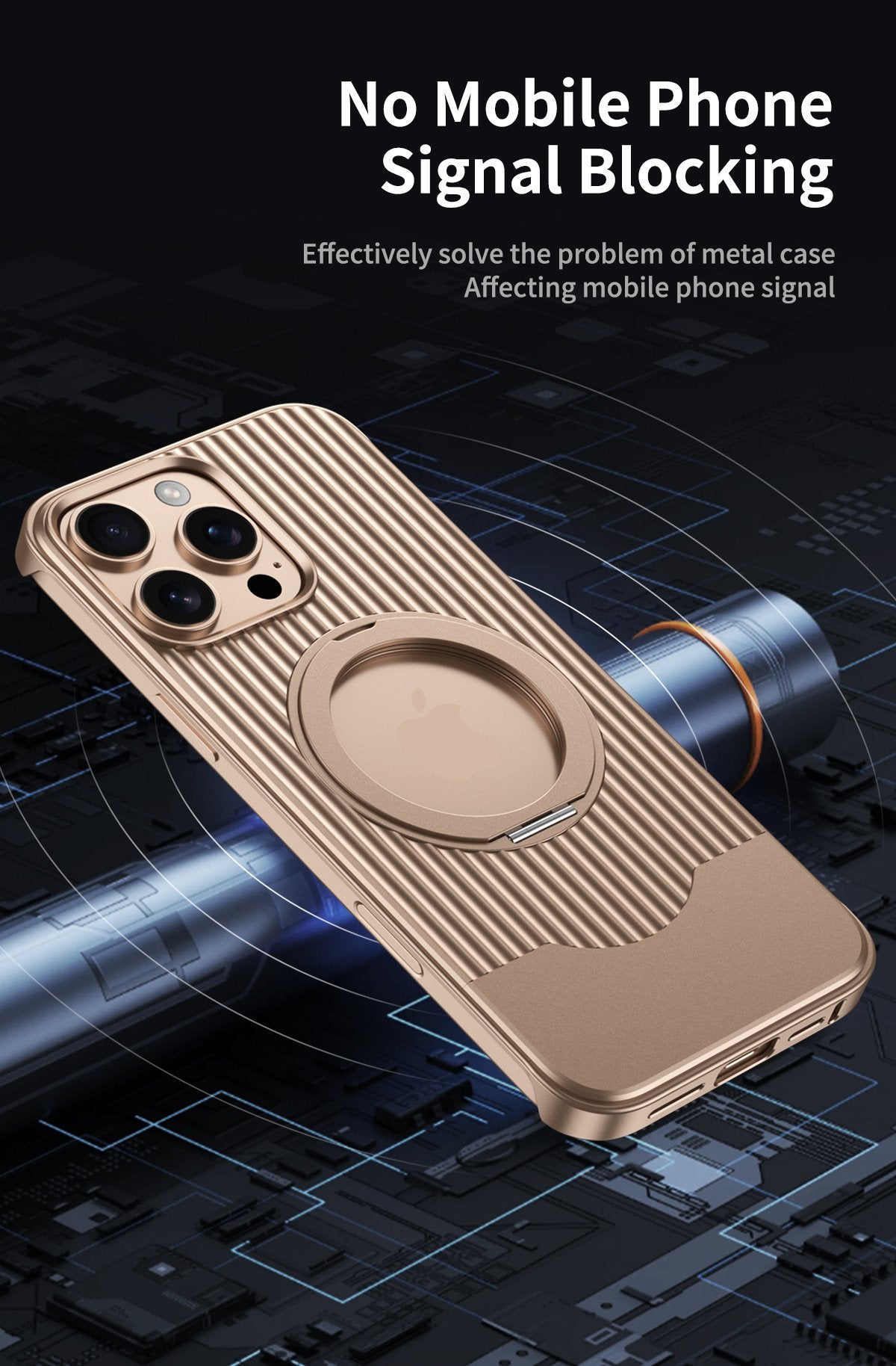 Luggage Retractable Metal Mobile Phone Case With Magnetic Bracket Suitable For iPhone 16 15 Series