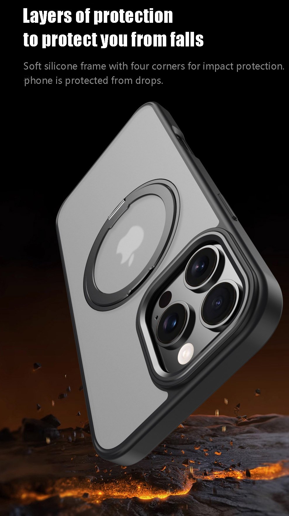 Applicable iphone16 case premium sense 360 magnetic rotating stand case pivot point cell phone case