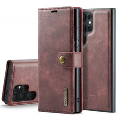 2 in 1 Protective Case for Samsung Galaxy S25/S24/S23/S22/S21 Series and Note 20 Series, PU Leather Shell with Removable Magnetic Wallet Pocket