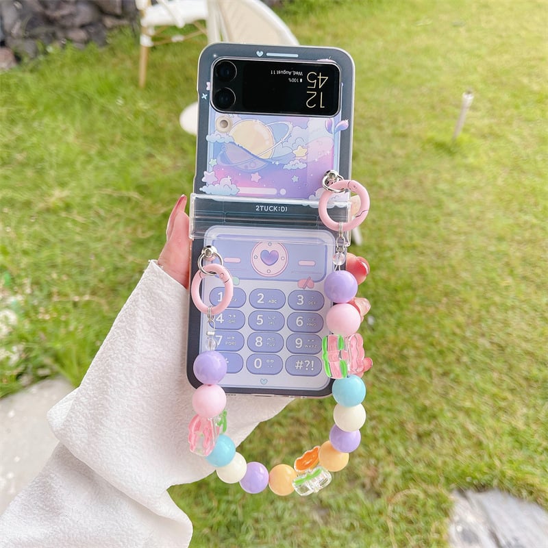 Cute retro phone case for Galaxy Z Flip 3/Galaxy Z Flip 4/Galaxy Z Flip 5/Galaxy Z Flip 6, hinged full cover case
