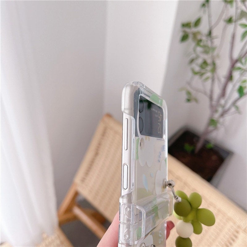 Transparent Personalized Flower Phone Case For Galaxy Z Flip 3 / Galaxy Z Flip 4 / Galaxy Z Flip 5 / Galaxy Z Flip 6