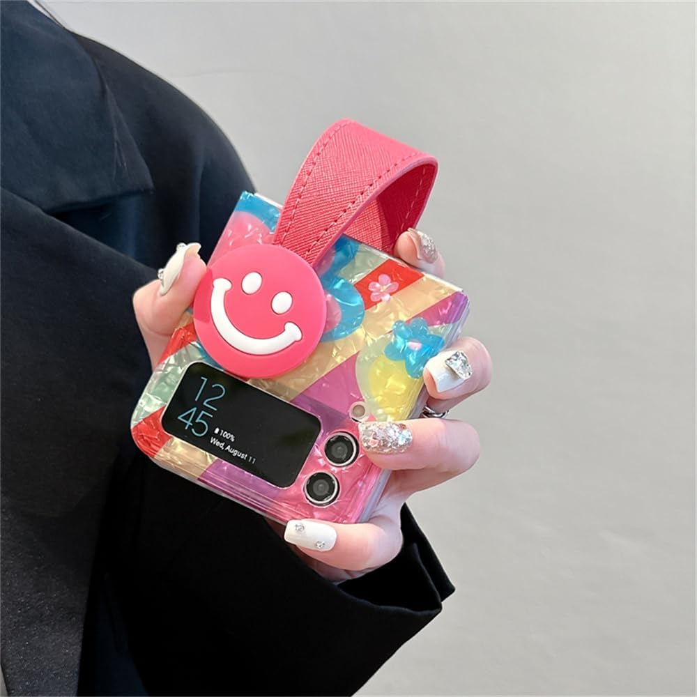 Graffiti Oil Painting Flower Phone Case For Galaxy Z Flip 3/Galaxy Z Flip 4/Galaxy Z Flip 5/Galaxy Z Flip 6