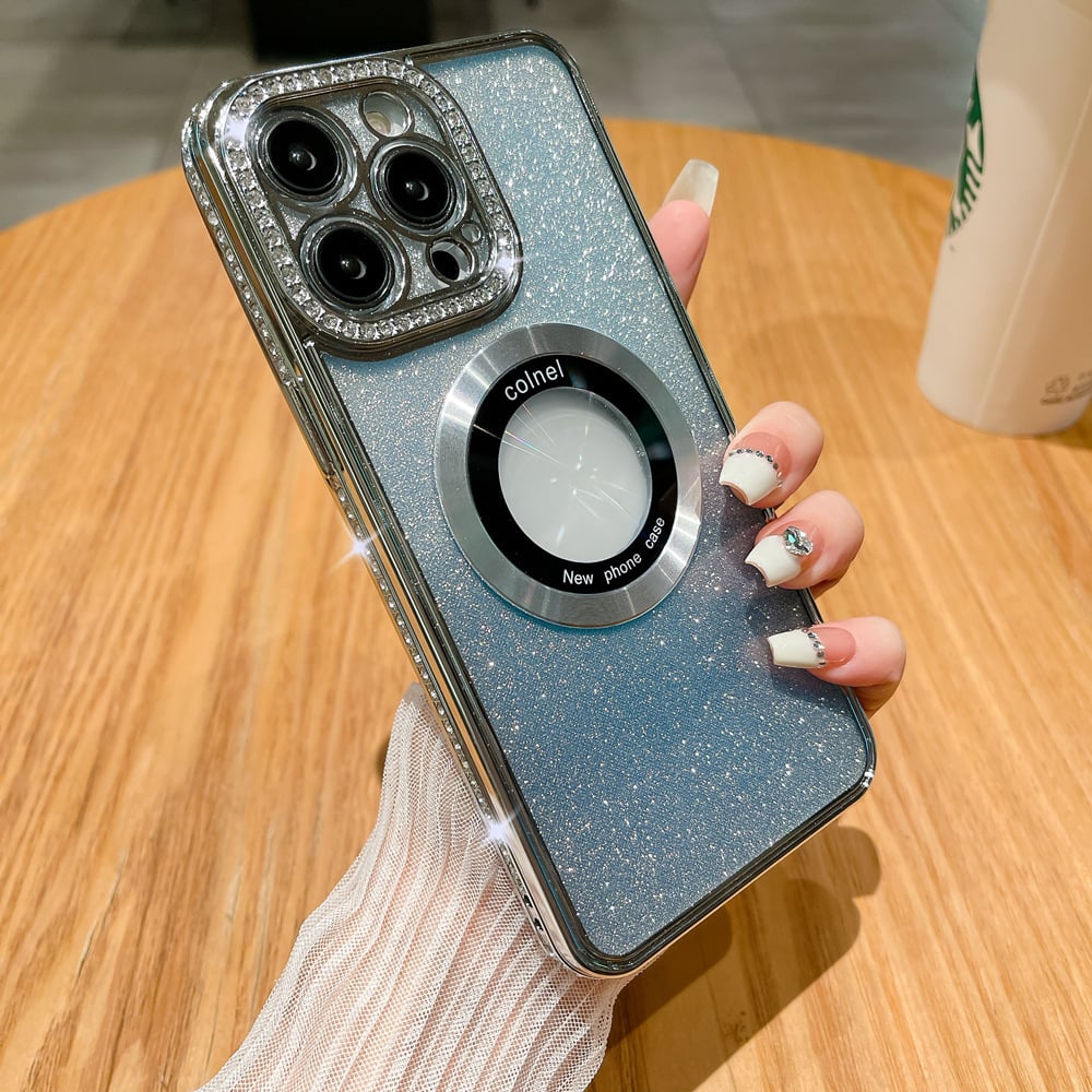💖 Glitter Diamond Magnetic Ring Holder Case for iPhone ✨
