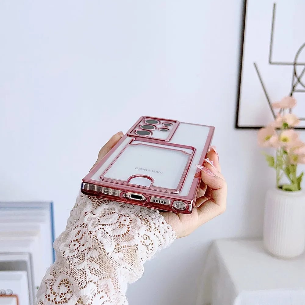 📱💳Transparent Card Holder Phone Case for Galaxy S24/S23/S22/S21 Series