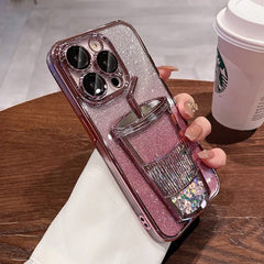 💥Hot Sale $9.99💥Cubic Quicksand Cup for Apple 15 Phone Case Gradient Glitter iPhone 14 Pro Electroplating Drop Protection Case