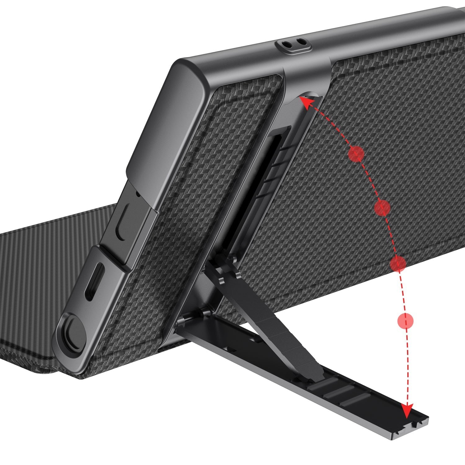 Leather Electroplated Protective Cover With Invisible Holder For Galaxy S24 S23 Ultra