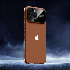 Vegan leather large-view window heat dissipation magnetic case for iPhone 17 Pro Max