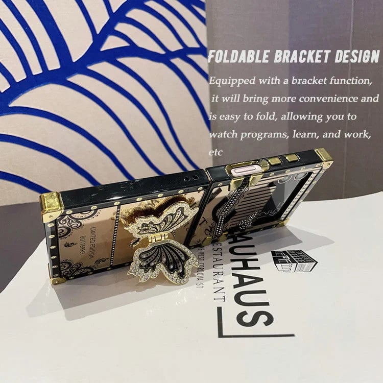 Chic Butterfly Stand Case For Galaxy Z Flip 3/Galaxy Z Flip 4/Galaxy Z Flip 5/Galaxy Z Flip 6 , Lightweight Elegance