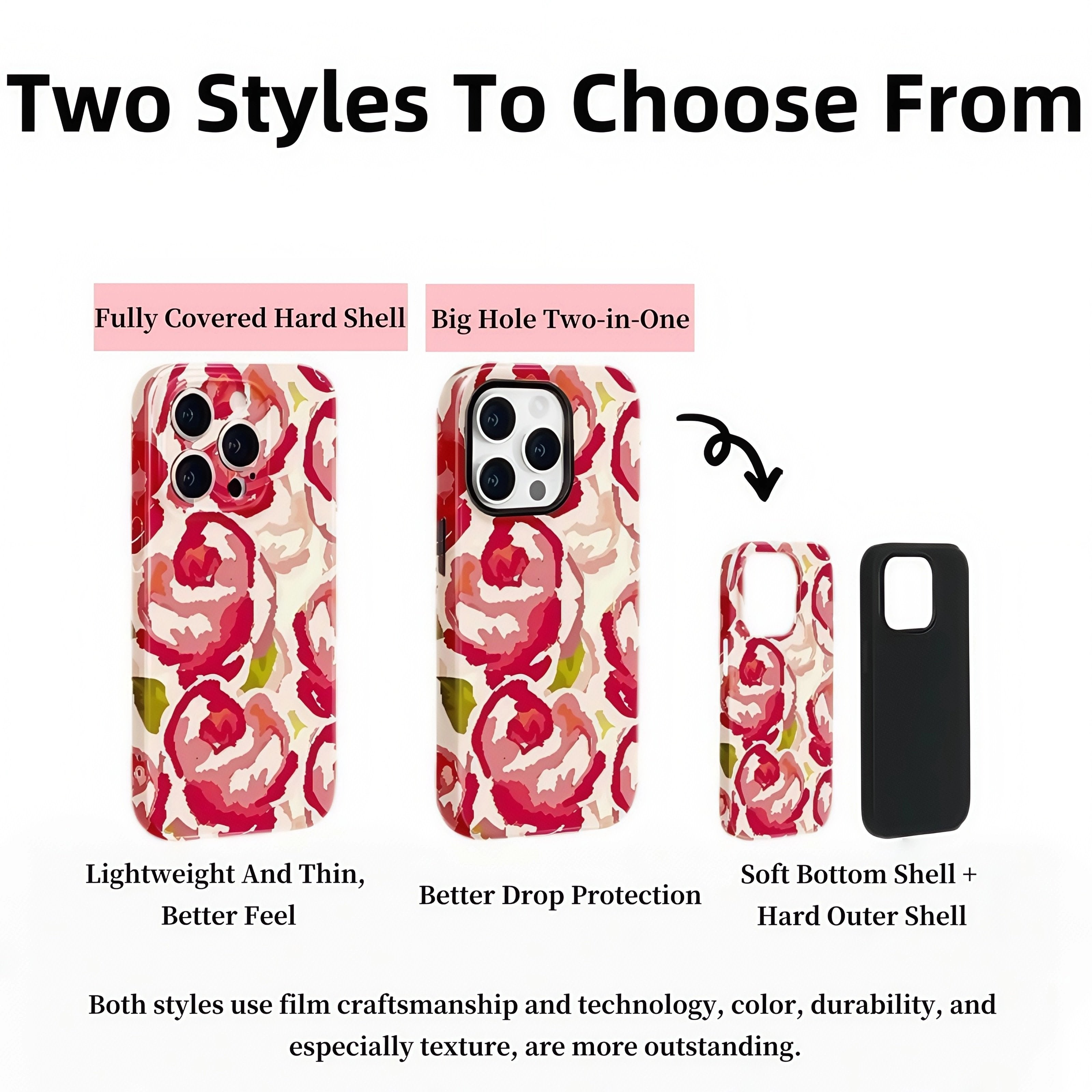 Floral MagSafe Case For iPhone  – 38 Magnet Design, Glossy Print, Two Style Options