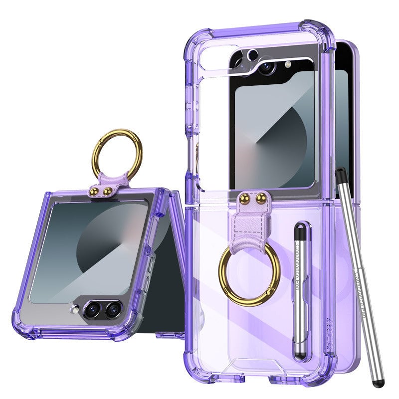 Galaxy Z Flip 5 and Galaxy Flip 6 | Transparent Ring Phone Case(Bring Pen)